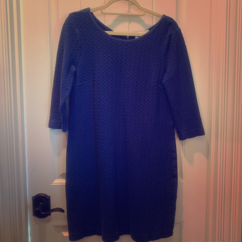 Ganni 3/4 Sleeve Blue Dress